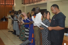The new exco members taking their oath of office