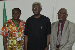 Director-General of NAFDAC Mrs. Yetunde Oni, with ICPC Chairman, Mr. Expo Nta and Alh. Bako Abdullahi, Board Member ICPC