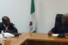Director-General of IPCR, Prof. Osang O. Osita in a discussion with ICPC Chairman, Mr. Ekpo Nta