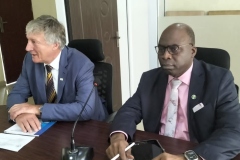 he Dean and Executive Secretary of the International Anti-Corruption Academy (IACA), Thomas Stelzer (left) with the Chairman of the Independent Corrupt Practices and Other Related Offences Commission (ICPC), Prof. Bolaji Owasanoye, SAN, OFR (left), during a meeting with officials of the Anti-Corruption Academy of Nigeria (ACAN)