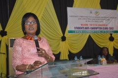 National President of NAPPS and Proprietor of Titsall Global Schools, Dr. Sally Adukwu Bolujoko speaking at the event