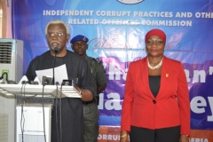 09-ICPC-Chairman-Mr.-Ekpo-Nta-officially-introducing-the-Commissions-Spokesperson-Mrs.-Rasheedat-A.-Okoduwa-mni-to-members-of-the-media
