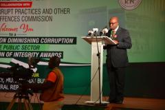 ICPC Chairman, Prof. Bolaji Owasanoye, giving the keynote address on Key Findings from ICPC's Enforcement and Corruption Prevention exercises in the Public Sector.
