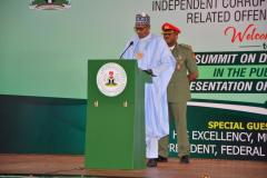 His Excellency, President Muhammadu Buhari, speaking at the summit.