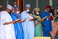 Swearing-in of 5 new Board Mebers of ICPC by President Muhammadu Buhari