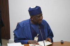 National Chiarman Inter - Party  Advisory Council Nigeria, Yabaji Sani making his remaks during the visit