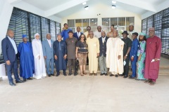 Group photograph:   Members of  the Senate Committee on Anti-Corruption and Financial Crimes , ICPC Chairman, Prof. Bolaji Owasanoye, SAN, and ICPC Board Members,