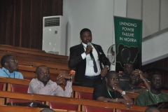 A participant speaking during the workshop