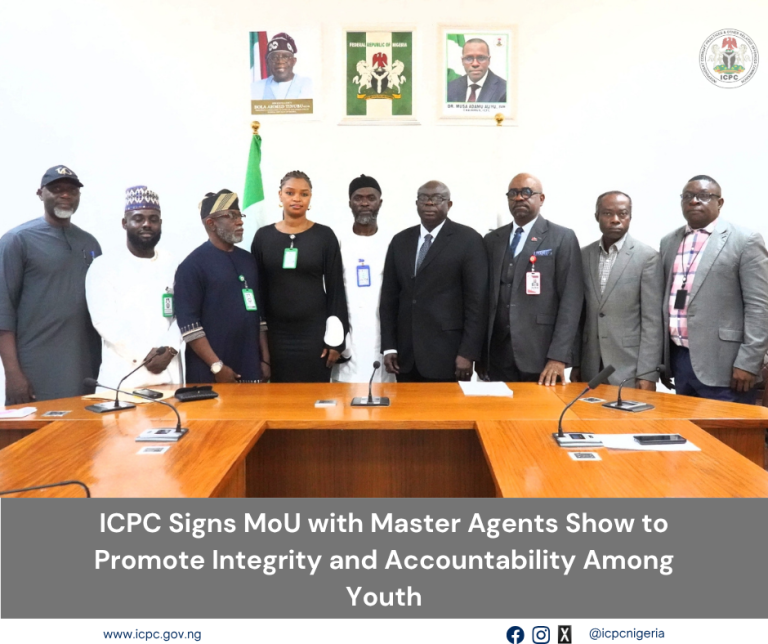ICPC Signs MoU with Master Agents Show to Promote Integrity and Accountability Among Youth